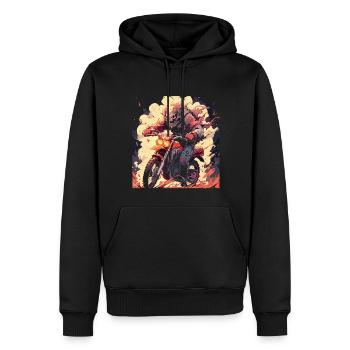 Skull Skull Motocross Dirt Bike - Sweat à capuche Premium bio Homme - noir - Devant - Nico (187cm)