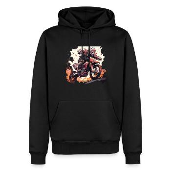 Skull Motocross - Sweat à capuche Premium bio Homme - noir - Devant - Nico (187cm)