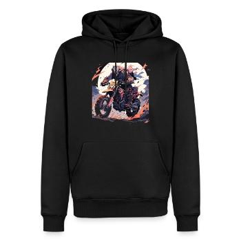 Skull Skull Motocross Dirt Bike - Sweat à capuche Premium bio Homme - noir - Devant - Nico (187cm)