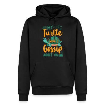 Tortue de mer Tortue Ma Tortue et - Sweat à capuche Premium bio Homme - noir - Devant - Nico (187cm)