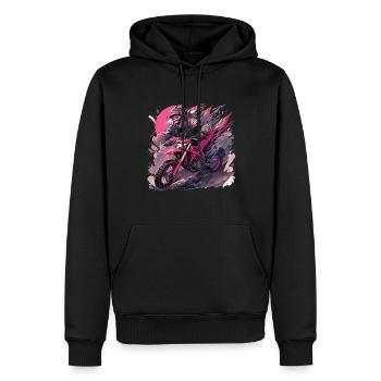 Skull Skull Motocross Dirt Bike - Sweat à capuche Premium bio Homme - noir - Devant - Nico (187cm)