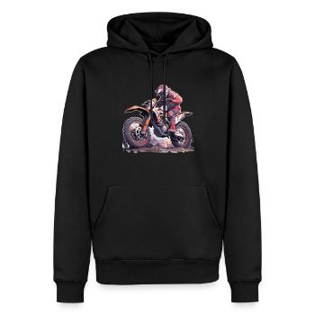 Motocross Dirtbike Motocrossfahrer Biker - Männer Premium Bio Hoodie - Schwarz - Vorne - Nico (187cm)