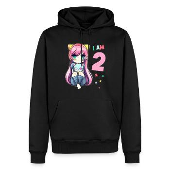 2 Jahre Mädchen Anime Kawaii Katze 2. Geburtstag - Männer Premium Bio Hoodie - Schwarz - Vorne - Nico (187cm)