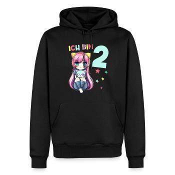 2 Jahre Mädchen Anime Kawaii Katze 2. Geburtstag - Männer Premium Bio Hoodie - Schwarz - Vorne - Nico (187cm)