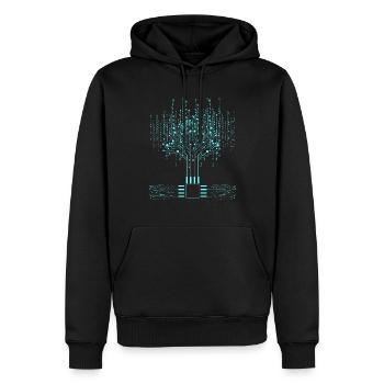 AI Artificial Intelligence Machine Learning AI Rob - Männer Premium Bio Hoodie - Schwarz - Vorne - Nico (187cm)