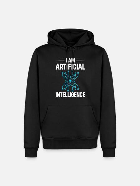 I Am Artificial Intelligence - Männer Premium Bio Hoodie - Schwarz