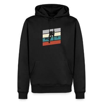 Hockey sur glace Rétro - Sweat à capuche Premium bio Homme - noir - Devant - Nico (187cm)