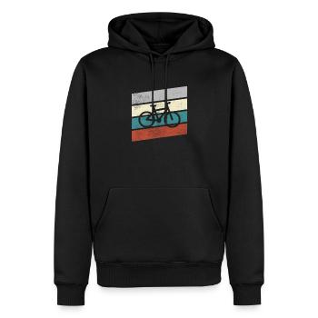 Vélo Rétro - Sweat à capuche Premium bio Homme - noir - Devant - Nico (187cm)