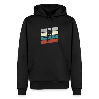 Hockey sur glace Rétro - Sweat à capuche Premium bio Homme - noir - Devant - Nico (187cm)