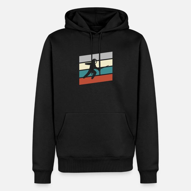 Fechten Retro - Männer Premium Bio Hoodie - Schwarz