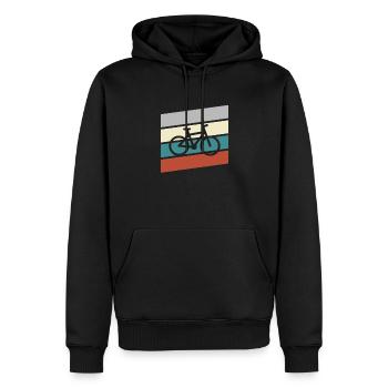 Vélo Rétro - Sweat à capuche Premium bio Homme - noir - Devant - Nico (187cm)
