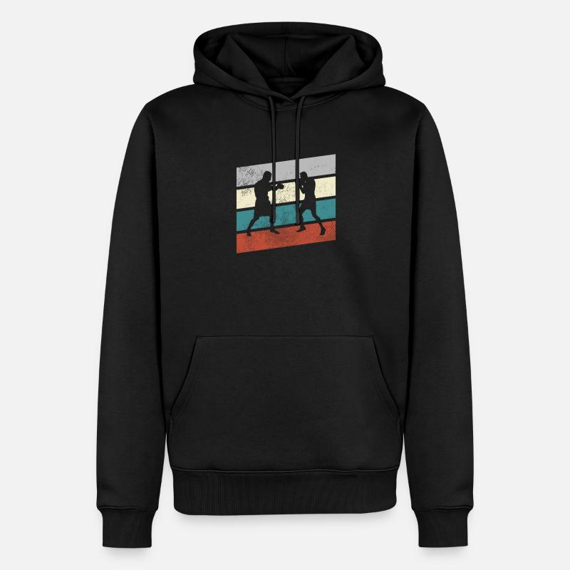 Boxe Rétro - Sweat à capuche Premium bio Homme - noir