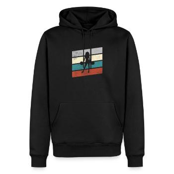 cheerleading rétro - Sweat à capuche Premium bio Homme - noir - Devant - Nico (187cm)