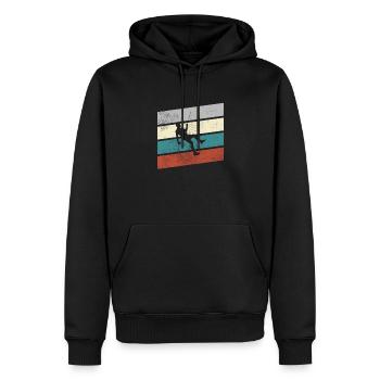 Escalade Rétro - Sweat à capuche Premium bio Homme - noir - Devant - Nico (187cm)