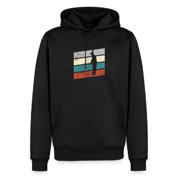 Golf Retro - Männer Premium Bio Hoodie - Schwarz - Vorne - Nico (187cm)