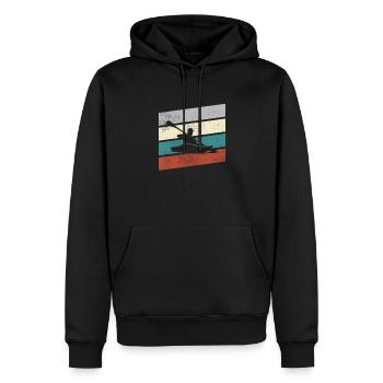 Canoe Retro - Men’s Premium Organic Hoodie - black - Front - Nico (187cm)