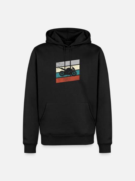 Motorrad Retro - Männer Premium Bio Hoodie - Schwarz