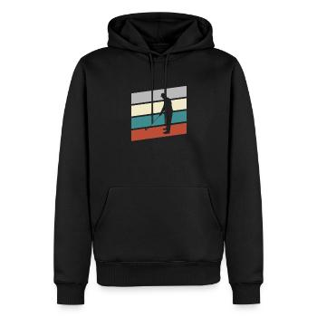 Golf Retro - Männer Premium Bio Hoodie - Schwarz - Vorne - Nico (187cm)