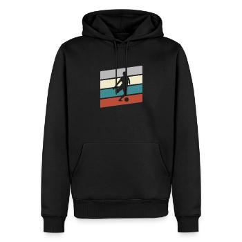 Fußball Retro - Männer Premium Bio Hoodie - Schwarz - Vorne - Nico (187cm)