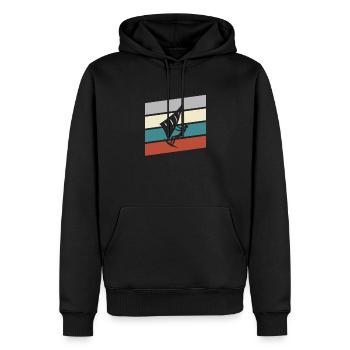 Cerf-volant rétro - Sweat à capuche Premium bio Homme - noir - Devant - Nico (187cm)