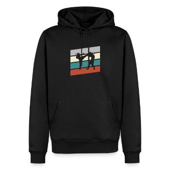 mma retro - Männer Premium Bio Hoodie - Schwarz - Vorne - Nico (187cm)