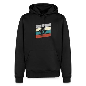 Cerf-volant rétro - Sweat à capuche Premium bio Homme - noir - Devant - Nico (187cm)