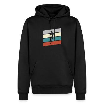 Football Rétro - Sweat à capuche Premium bio Homme - noir - Devant - Nico (187cm)