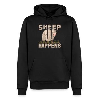 Farmer Bauer Lamm Landwirt Hof Landei Schaf - Männer Premium Bio Hoodie - Schwarz - Vorne - Nico (187cm)