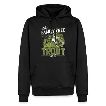 Funny Fishing Men Women - Männer Premium Bio Hoodie - Schwarz - Vorne - Nico (187cm)