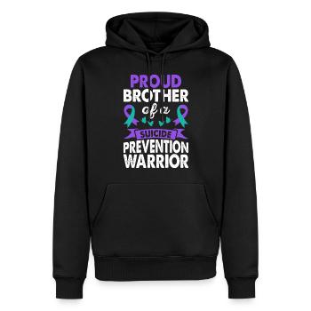Brother The Suicide Prevention Warrior Sensibilisation - Sweat à capuche Premium bio Homme - noir - Devant - Nico (187cm)