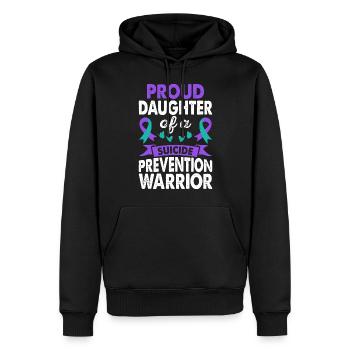 Fille du guerrier de la prévention du suicide - Sweat à capuche Premium bio Homme - noir - Devant - Nico (187cm)