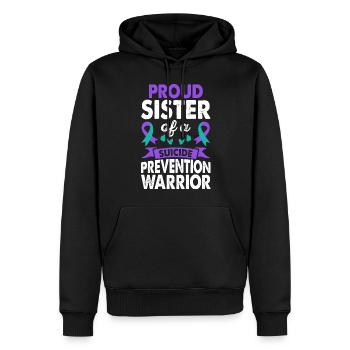 Sœur de la Conscience guerrière de la prévention du suicide - Sweat à capuche Premium bio Homme - noir - Devant - Nico (187cm)