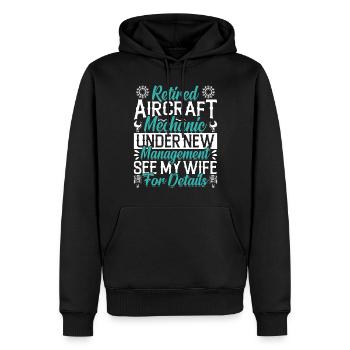Love Avion aviation - Sweat à capuche Premium bio Homme - noir - Devant - Nico (187cm)