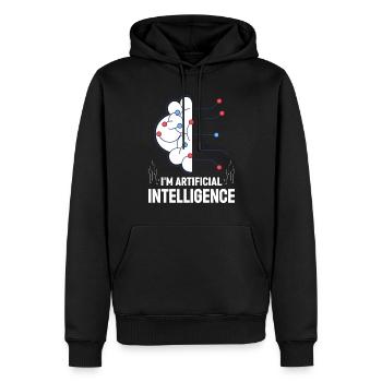 Ai Artificial Intelligence - I'm Artificial Intell - Männer Premium Bio Hoodie - Schwarz - Vorne - Nico (187cm)