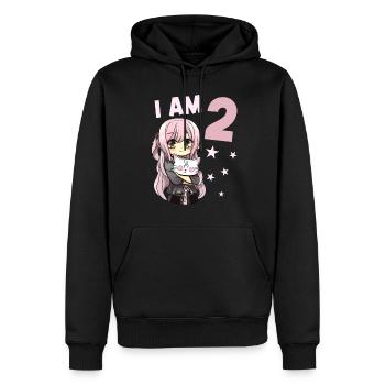 2 Jahre Mädchen Anime Kawaii Katze 2. Geburtstag - Männer Premium Bio Hoodie - Schwarz - Vorne - Nico (187cm)