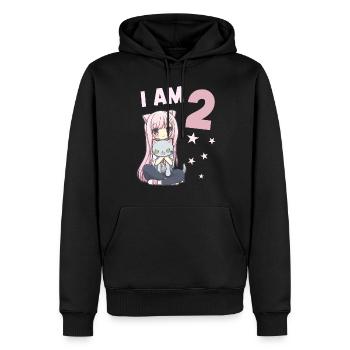 2 Jahre Mädchen Anime Kawaii Katze 2. Geburtstag - Männer Premium Bio Hoodie - Schwarz - Vorne - Nico (187cm)