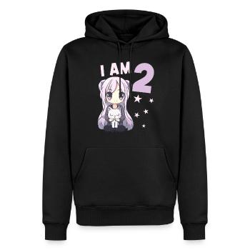 2 Jahre Mädchen Anime Kawaii Katze 2. Geburtstag - Männer Premium Bio Hoodie - Schwarz - Vorne - Nico (187cm)