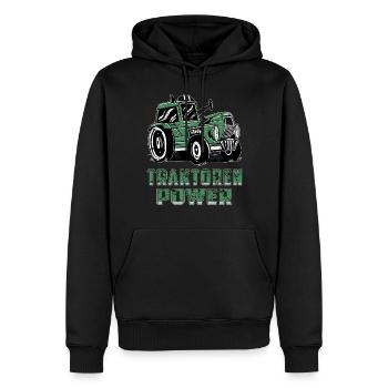 TRAKTOR TRAKTOREN POWER - Männer Premium Bio Hoodie - Schwarz - Vorne - Nico (187cm)