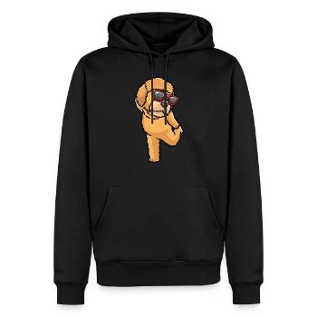 Goldendoodle Hund Mit Sonnenbrille Tanzen - Männer Premium Bio Hoodie - Schwarz - Vorne - Nico (187cm)