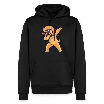 Goldendoodle Hund Mit Sonnenbrille Tanzen - Männer Premium Bio Hoodie - Schwarz - Vorne - Nico (187cm)