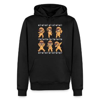 Goldendoodle Hund Mit Sonnenbrille Tanzen - Männer Premium Bio Hoodie - Schwarz - Vorne - Nico (187cm)