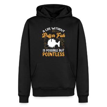 Leben ohne Kugelfisch Riesenkugelfisch - Männer Premium Bio Hoodie - Schwarz - Vorne - Nico (187cm)