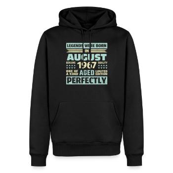 56. Geburtstag August Jahrgang 1967 Vintage - Männer Premium Bio Hoodie - Schwarz - Vorne - Nico (187cm)