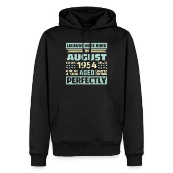 69th Birthday August Vintage 1954 Vintage - Men’s Premium Organic Hoodie - black - Front - Nico (187cm)