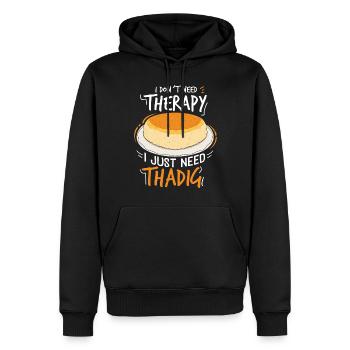 Thadig Food Lover Geschenke - Männer Premium Bio Hoodie - Schwarz - Vorne - Nico (187cm)