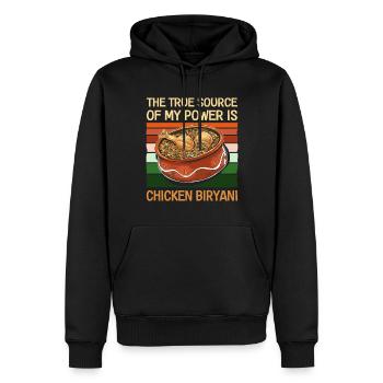Foodies indiens, Biryani, Amoureux, - Sweat à capuche Premium bio Homme - noir - Devant - Nico (187cm)
