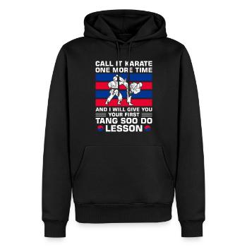 Tang Soo Do Cadeau - Sweat à capuche Premium bio Homme - noir - Devant - Nico (187cm)