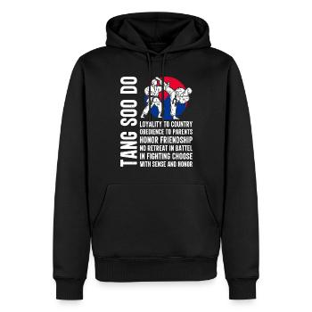 Tang Soo Do Cadeau - Sweat à capuche Premium bio Homme - noir - Devant - Nico (187cm)