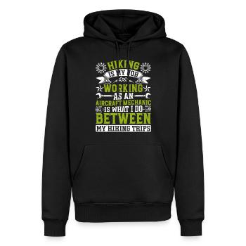 Love Avion aviation - Sweat à capuche Premium bio Homme - noir - Devant - Nico (187cm)