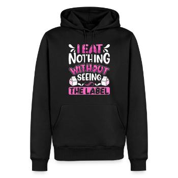 Produits laitiers intolérants au lactose - Sweat à capuche Premium bio Homme - noir - Devant - Nico (187cm)